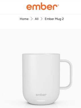Ember Mug2 Smart Mug 10oz White Temperature Control With Handle